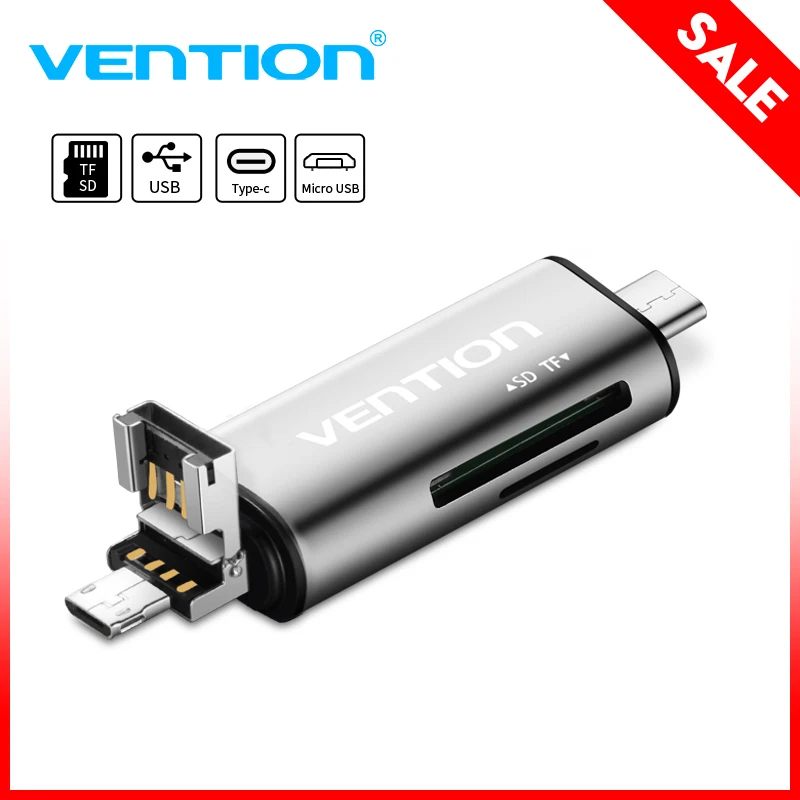 Vention Mini SD OTG card reader USB 3.0 2.0 Micro USB 3.0 2.0 to Type C Memory Card reader Micro