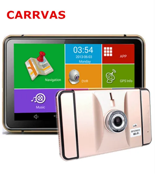 7 inch Car GPS Navigation Android 4.4 FHD 1080P Car DVR Camera Recorder WiFi Bluetooth MT8127 Quad-core Vehicle gps Free Map