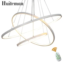 

Modern Ring Pendant Lights for Living Room Bedroom lustre Lamp Indoor Acrylic Aluminum Simple Foyer White Ceiling Lamp Fixtures