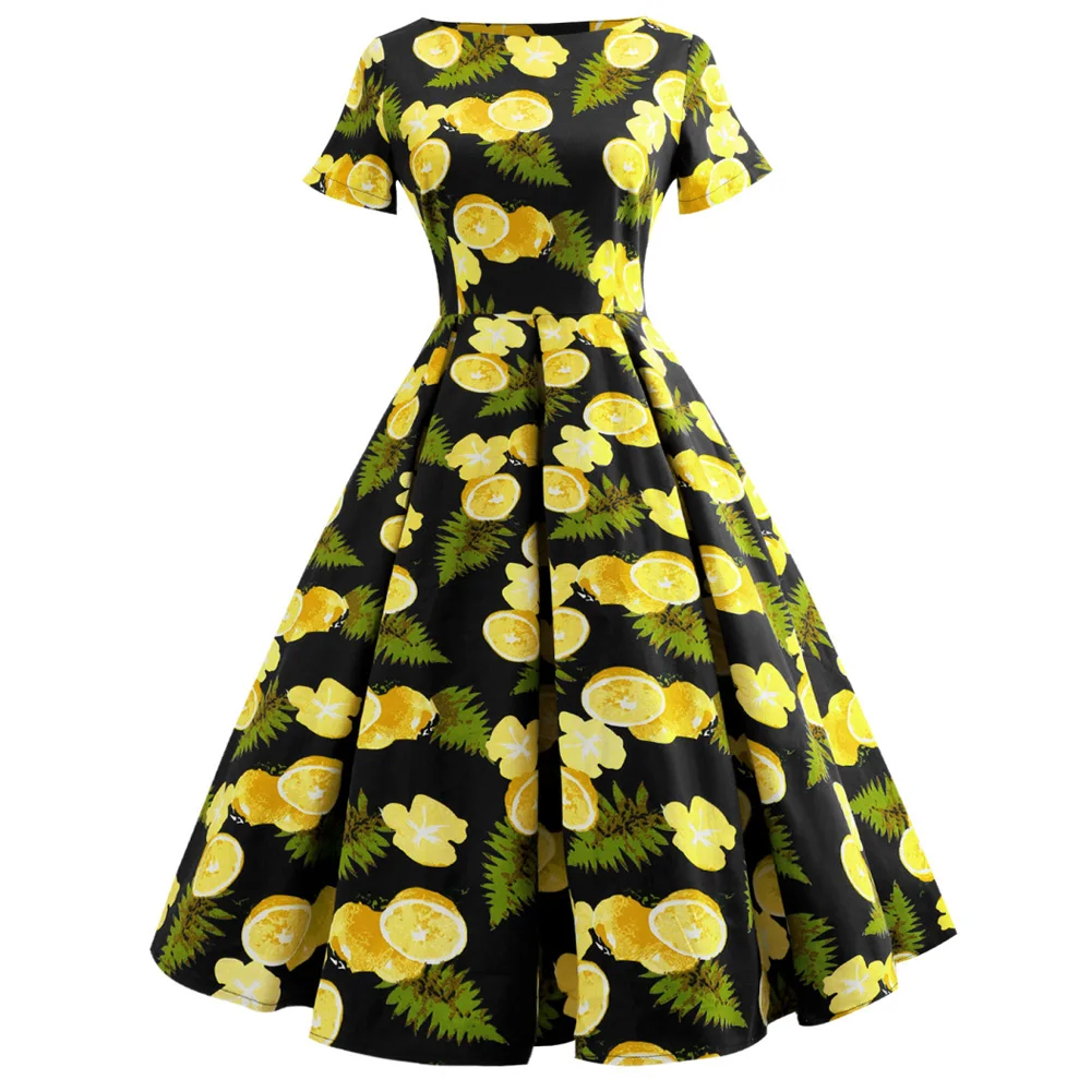 lemon print summer dress