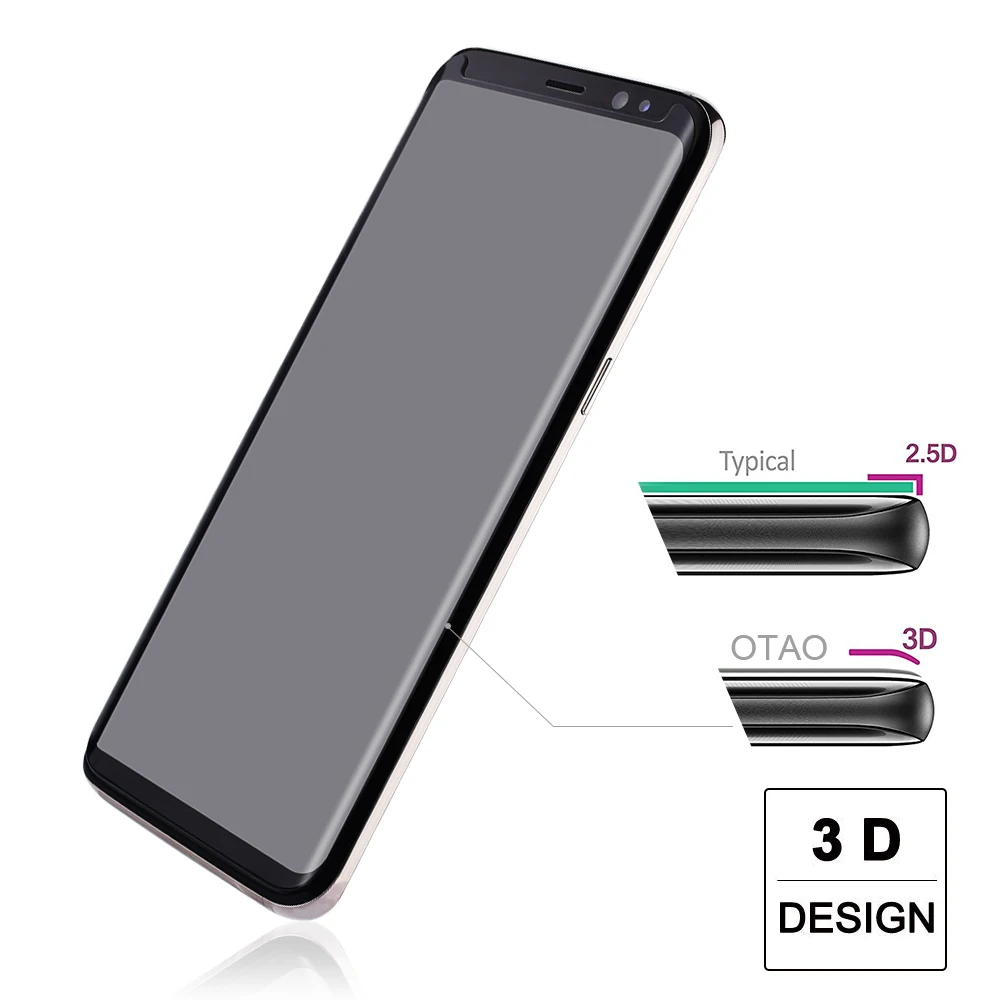 OTAO чехол, 3D изогнутое закаленное стекло, Защита экрана для samsung Galaxy S8 S8 Plus, полное покрытие, пленка для телефона
