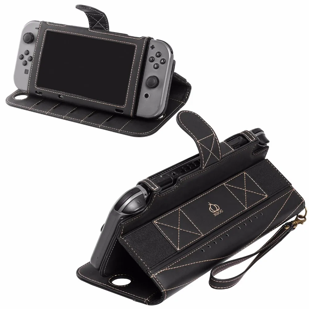 

Flip Leather Case Wallet Protective Cover with Kickstand Magnetic Snap 10 Card Holeders & Stand Function For Nintend Switch NS