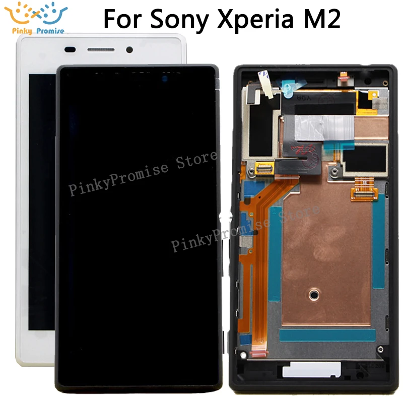 For Sony Xperia M2 Aqua S50H D2302 D2305 D2306 LCD Display+Touch Screen frame Digitizer Assembly Replacement for sony m2 S50h