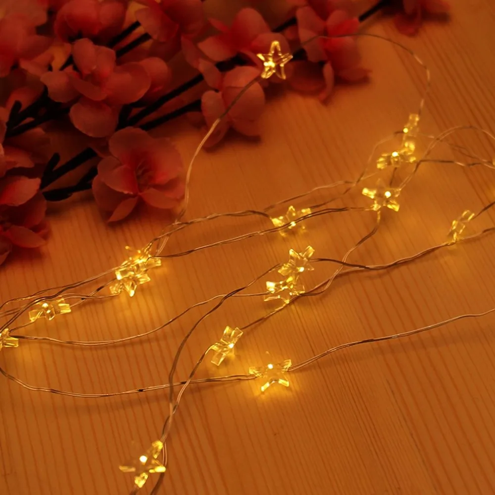 

Creative Star Design LED String Lights 2m 20 LED Battery Powered Small Night Light Decor Fairy Light for Home Wedding Party