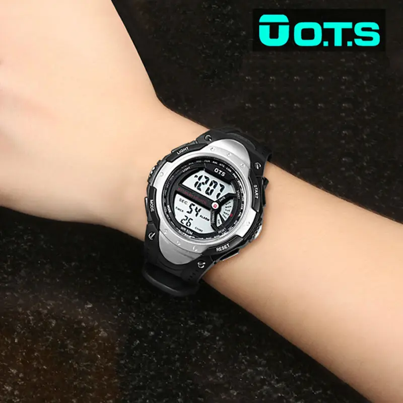

NEW OTS Digital Watches men fashion sports 50M Professional Waterproof large dial hours military outdoor Luminous wristwatches