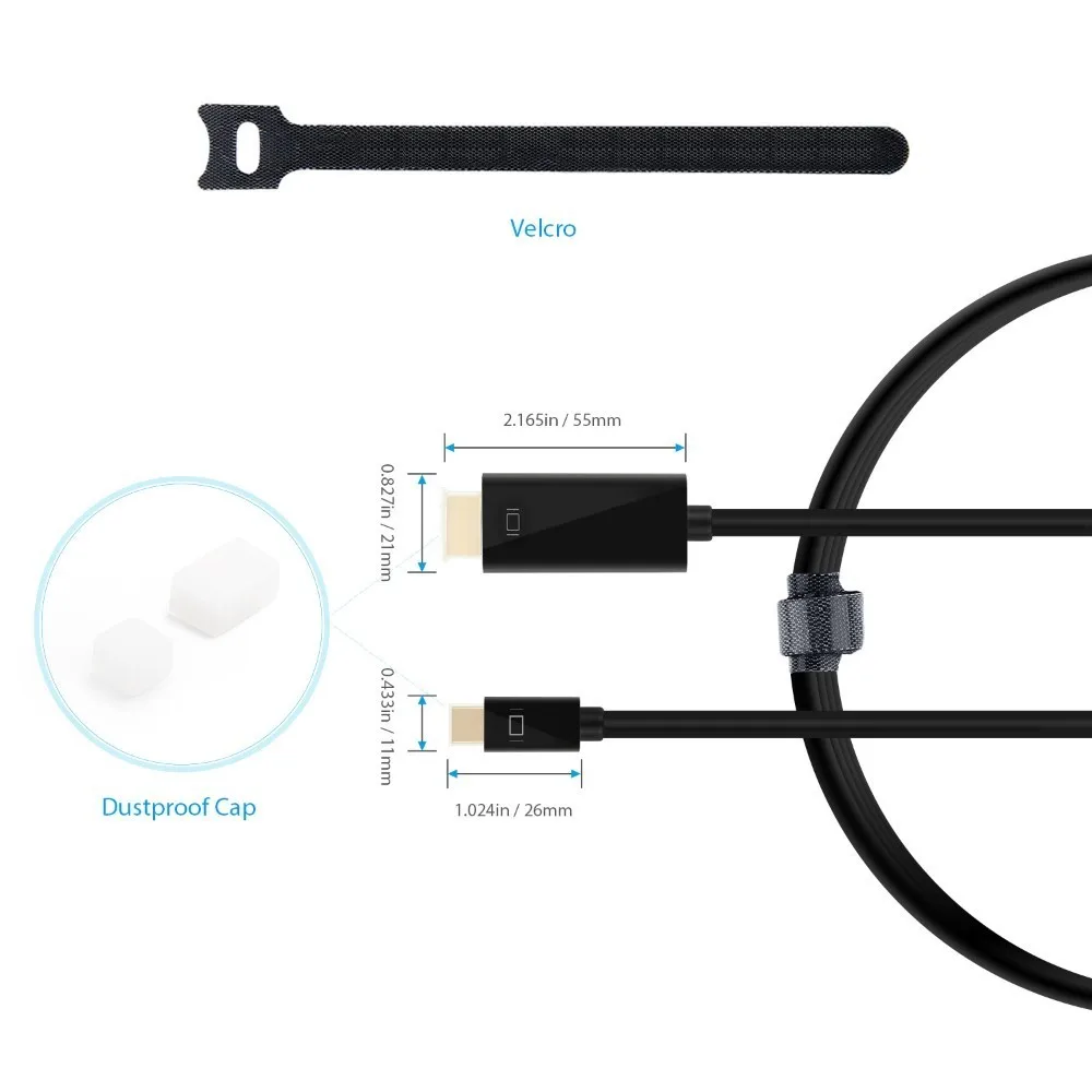 ICZI Mini DP к HDMI кабель Thunderbolt позолоченный адаптер для Macbook Pro Air Surface проектор