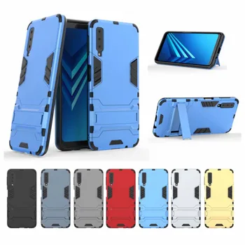 

50pcs Hybrid 2 in 1 Hard PC +TPU Back Cover Case For Samsung A7 2018 J4 Plus J6 PRIME J2 Core J4+ J6+ With Stand Flexible Armor