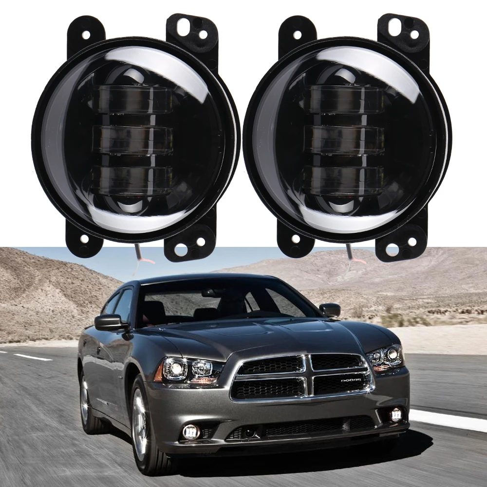 1 Pair 4" Round LED Fog Lights Headlights 30W For jeep Wrangler CJ TJ