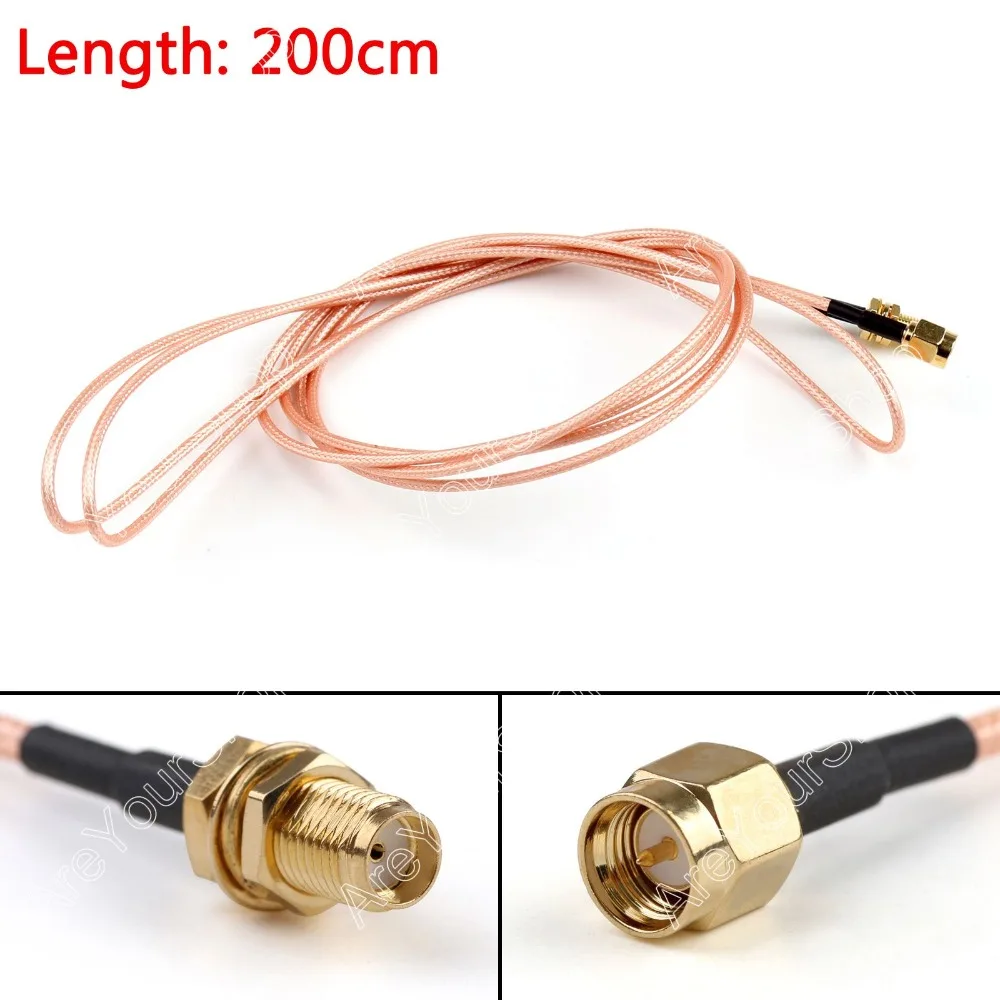 

Areyourshop Sale 200cm RG316 Cable SMA Male Plug To SMA Female Jack Jumper Pigtail 6ft FPV Mini Jac