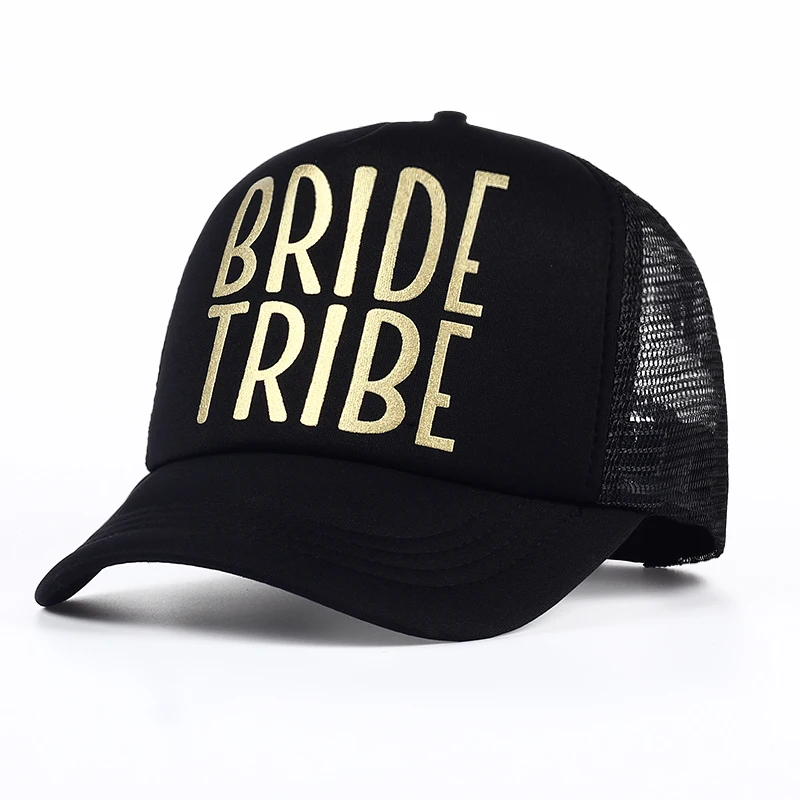 Надпись «Bride Tribe» с золотым принтом сетки Для женщин свадебные Бейсбол Кепки вечерние брендовые головные уборы с бакалавра клубной команды Snapback Кепки s летние пляжные Casquette