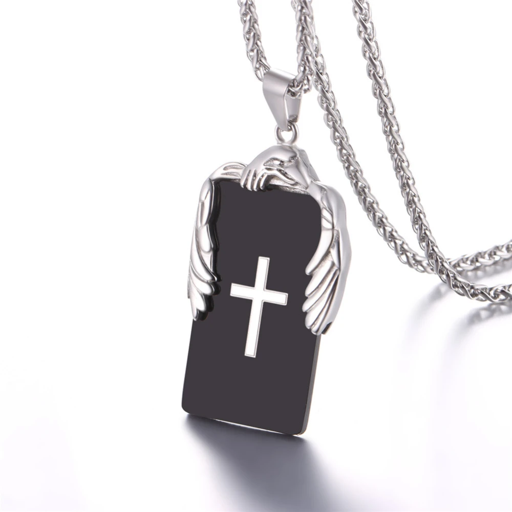 black cross dog tag