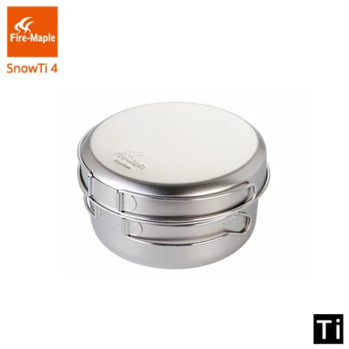 Fire Maple SnowTi 4 складной титановый кастрюля набор Сверхлегкий походная кухонная посуда - Цвет: Silver