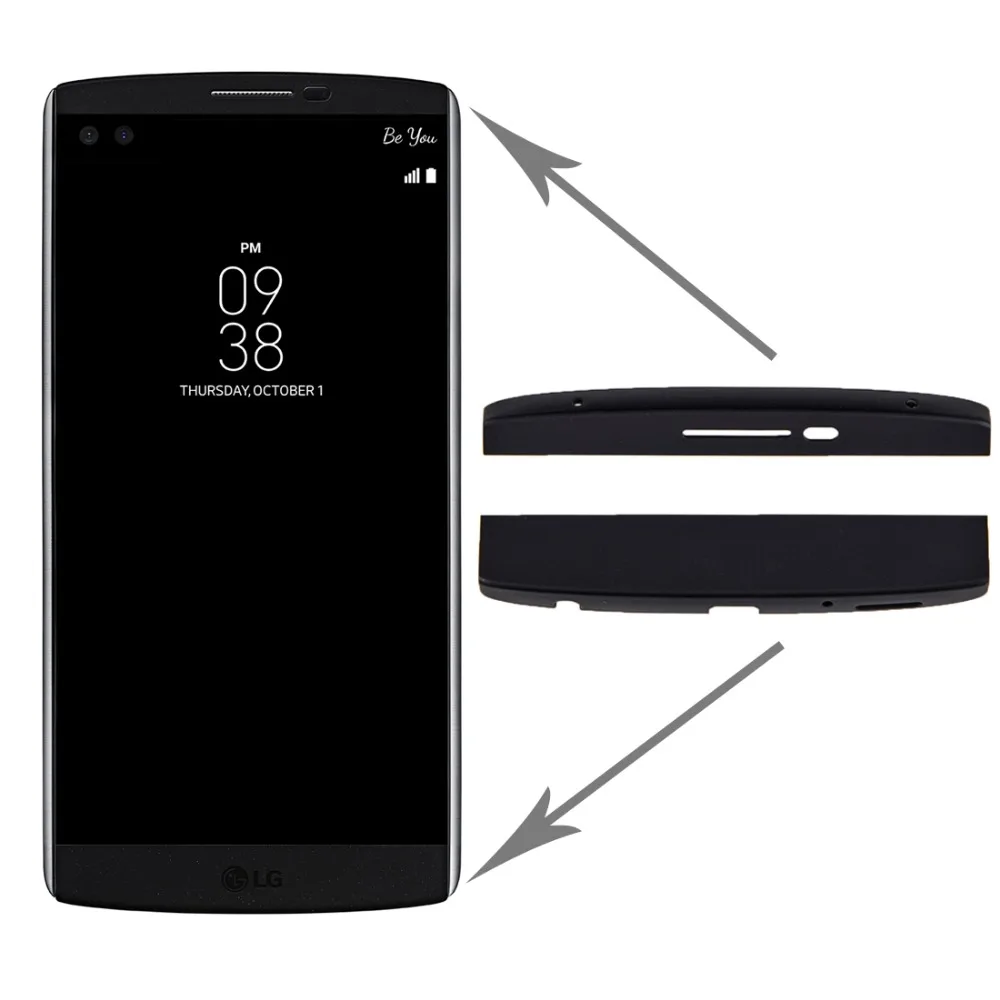 Передняя крышка корпуса (верх + низ) с клеем для LG V10 Запасные Запчасти|Корпусы и