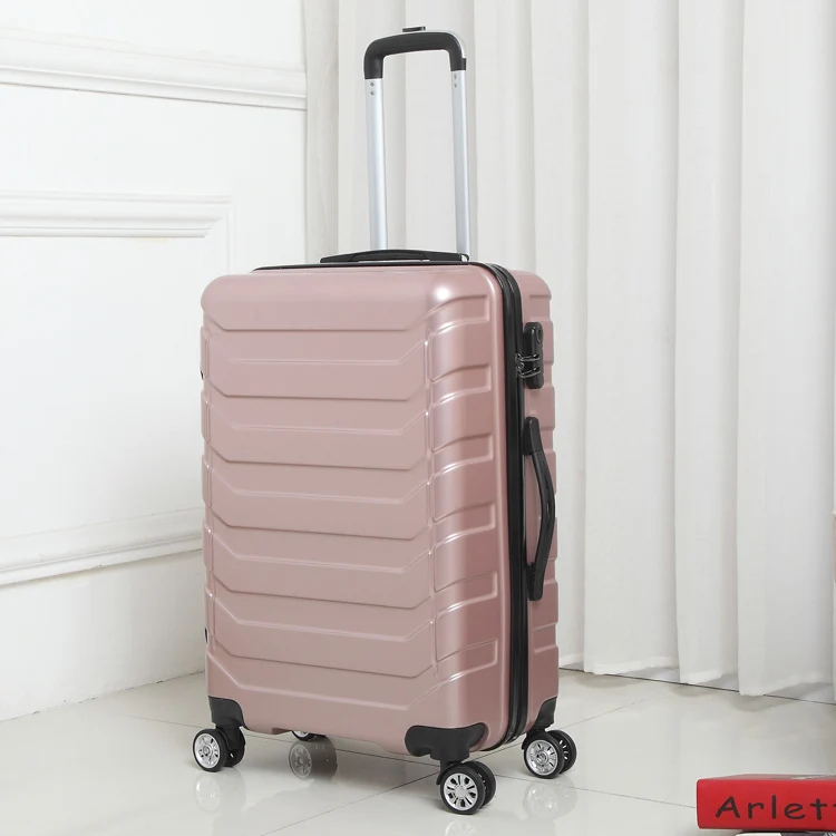 ABS+ PC Спиннер на колесиках, чемодан для переноски на колесиках, Дорожный чемодан на колесиках, 20/24 дюймов, серебристая модная кабина, багаж на колесиках - Цвет: rose gold