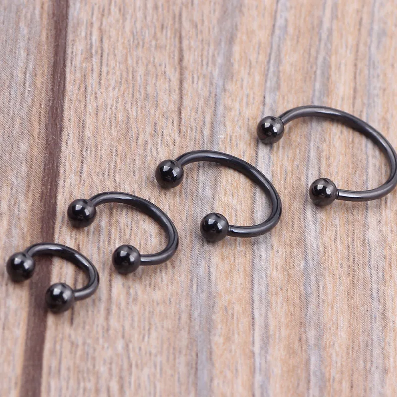 mix 6-12mm Stainless Steel Balls Circulars Horseshoes Barbell Ring Eyebrow Nose Rings Body Piercing Jewelry