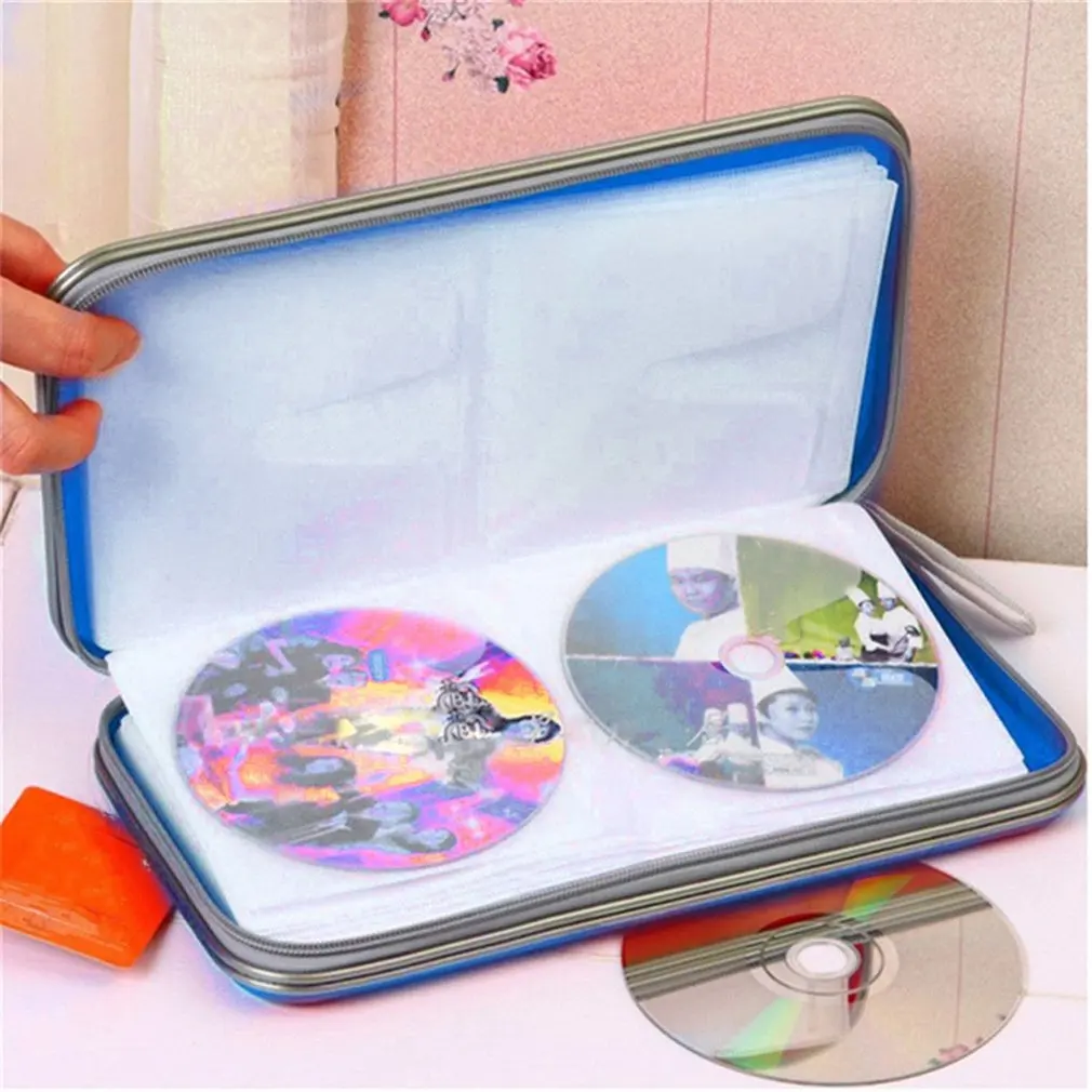 1pc Zipper Closure Disc Storage Case 80 PCS CD VCD DVD Holder Portable