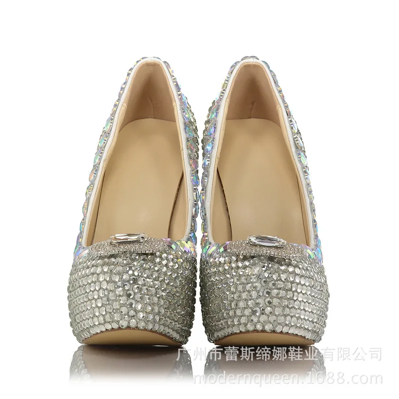 Women Pumps Party High Heels Shoes Square buckle Waterproof platform 14CM Thin Heels Wedding Rhinestone Shoes Women Pumps Party High Heels Shoes Square buckle Waterproof platform 14CM Thin Heels Wedding Rhinestone Shoes