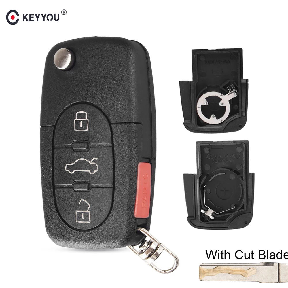 KEYYOU 3 + 1 чехол для автомобильного брелока Audi A4 A6 A8 S4 S6 S8 CABRIOLET ALLROAD TT раскладной