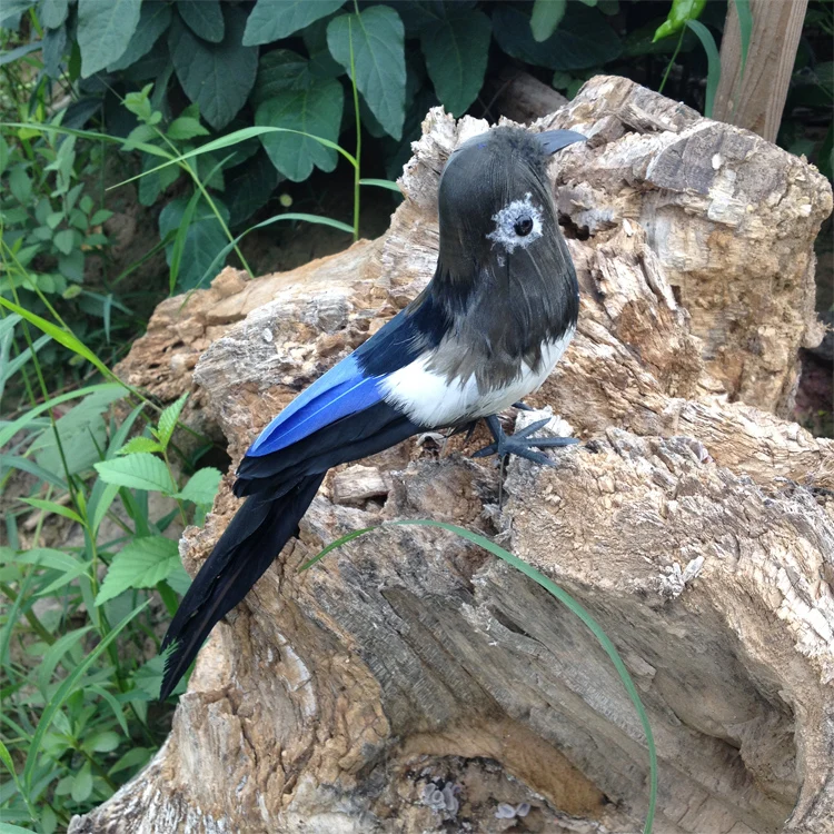 Lucu Simulasi Model Busa Bulu Hitam Murai Murai Burung Boneka