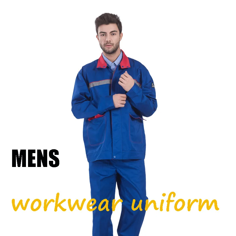 

DM023 Mens Long Sleeve Working Set Worker Repairman Machine Auto Repair Electric Welding Work Clothing Jacket And Pants 2PCS