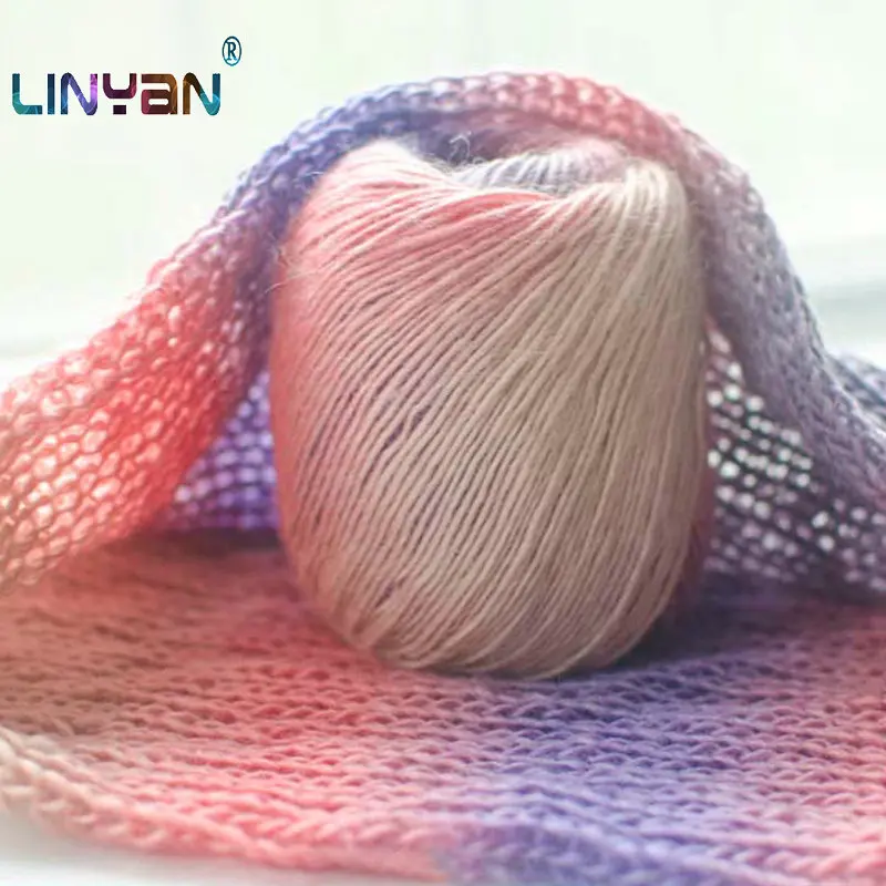 

50g dyed wool yarn crochet thick ovillos de lana para tejer Hand knitting scarf cashmire rainbow yarn for hand knitting zl50