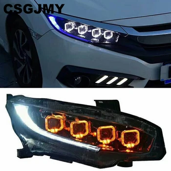 

Car Styling Headlight For Honda Civic 10th 2016 2017 2018 HID LED headlights With moving turn light head lamp LED DRL front lamp