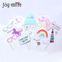 Unicorn Party Photo Booth Props Glitter Rainbow Unicornio Birthday Party Decoration Baby Shower Eenhoorn Party Favor Supplies