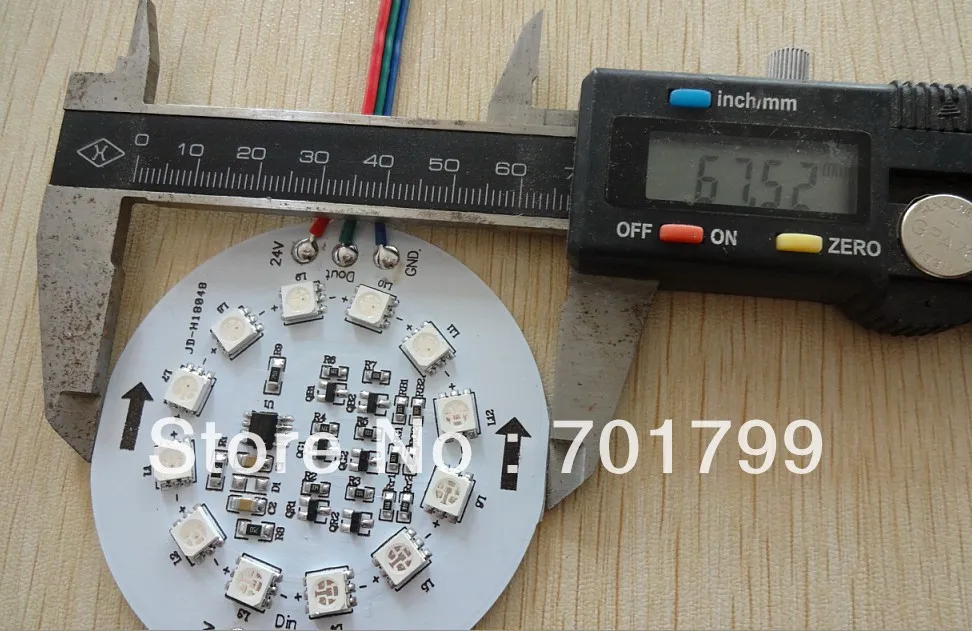 비방수 픽셀 모듈, DC24V, WS2811, 2.88W, 67mm 직경, 20 개
