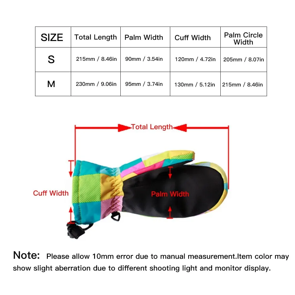 Зимние теплые лыжные перчатки, детские лыжные перчатки для сноуборда, водонепроницаемые теплые дышащие перчатки для детей, зимняя спортивная одежда для езды на мотоцикле