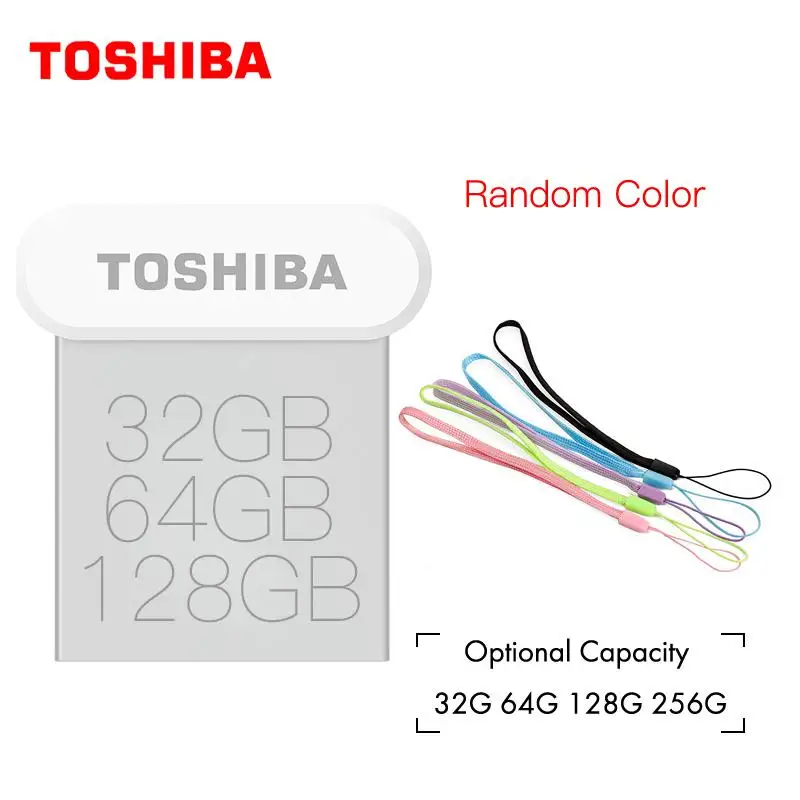 TOSHIBA USB флеш-накопитель 3,0 32GB USB 3,0 флеш-накопитель на 64Гб в металлическом корпусе мини NAND Flash Memory Stick 128 ГБ 120 МБ/с. U диск для автомобильной - Цвет: With Rope