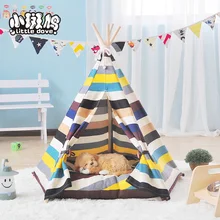 Чистый белый хлопок ткань площадка для игр домашних животных игрушечная палатка дом собаки с ковриком