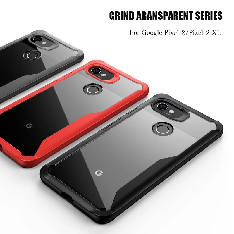 

For Google Pixel 2 Pixel2 XL Case Soft Silicone+Transparent PC Armor Shockproof Back cover Case for Google Pixel 2 XL Cover
