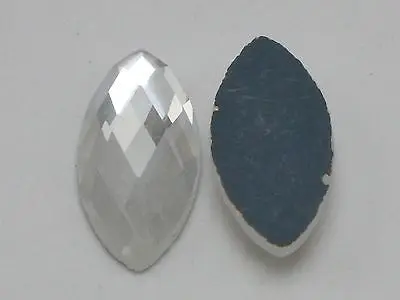 50 Clear Faceted Horse Eye Flatback Glass Crystal Rhinestone Gems 8X16mm No Hole | Украшения и аксессуары