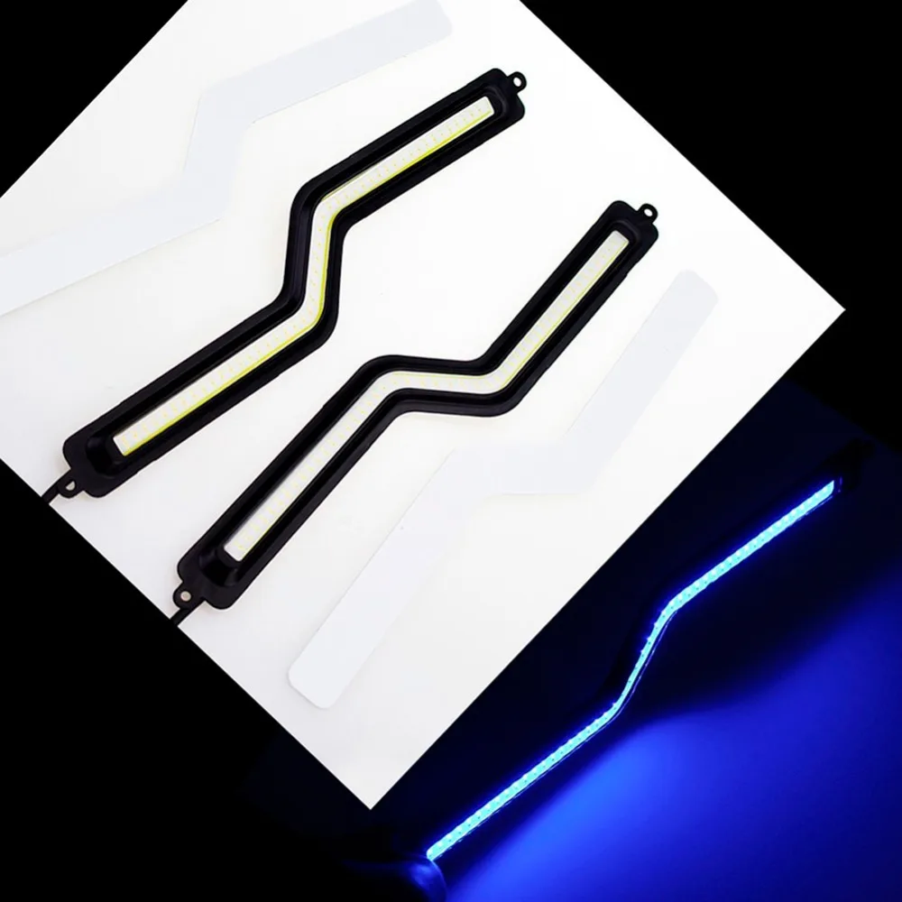 

Optional Color 2 Pieces LED COB Z Shape Car DRL Driving Daytime Running Lamp 12V Ultrathin Waterproof Car Fog Light White#275738