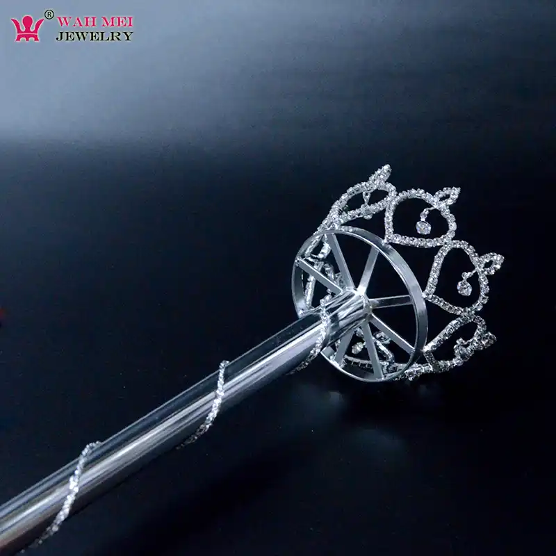 Scettro Strass Di Cristallo Pieno Rotondo Del Cuore Di Modo Accessori Puntelli Pageant Concorso Corona Cose Bacchette Per Le Ragazze Sz056 Aliexpress