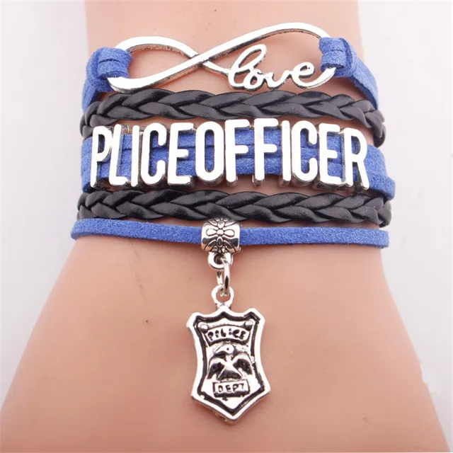 Gvusmil Infinity Love Police Officer Bracelet Charm Gvusmil Infinity Love Police Officer Bracelet Charm Bangles Men Jewelry Drop Shipping