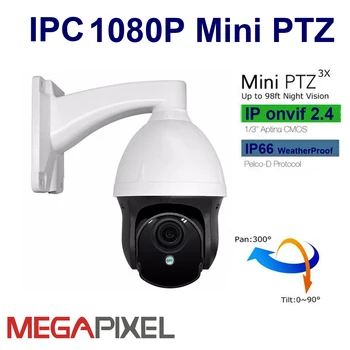 

CCTV IP Camera mini PTZ 1080P IR Network Camera Pan tilt 3X zoom security video surveillance system supported hikvision nvr