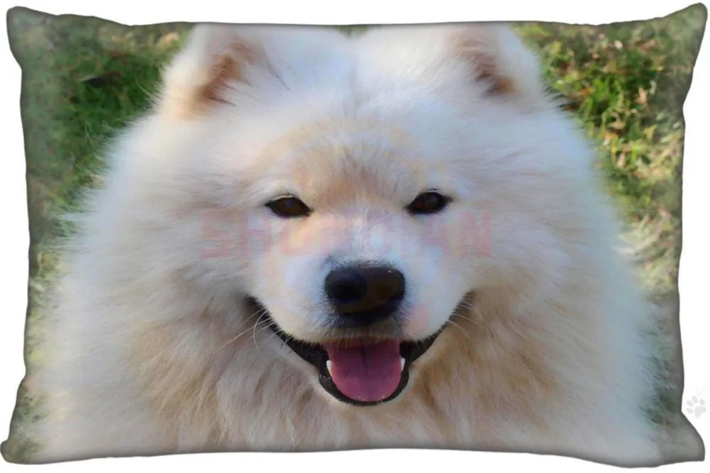 Новая Заказная наволочка для собак Samoyed прямоугольная Подушка на молнии чехлы