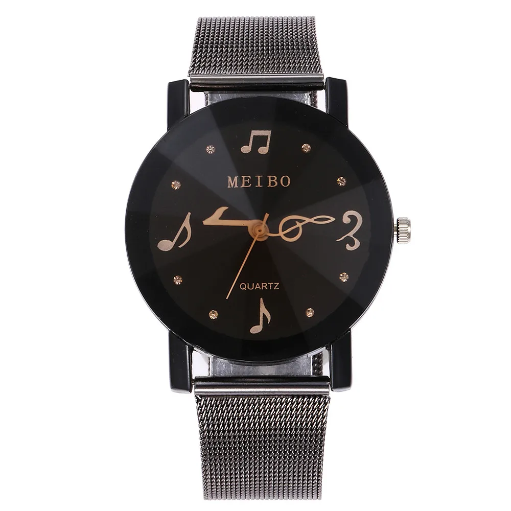 Лидер продаж Элитный бренд Для женщин часы нержавеющая сетка Сталь в виде скрипичного ключа, женские часы кварцевые наручные часы модные часы Montre Femme# B