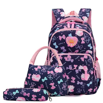 

2020 Hot Sale School Bags children backpacks New Student Bag Simple Splash-proof Backpack Sweet Print Backpack Three-piece