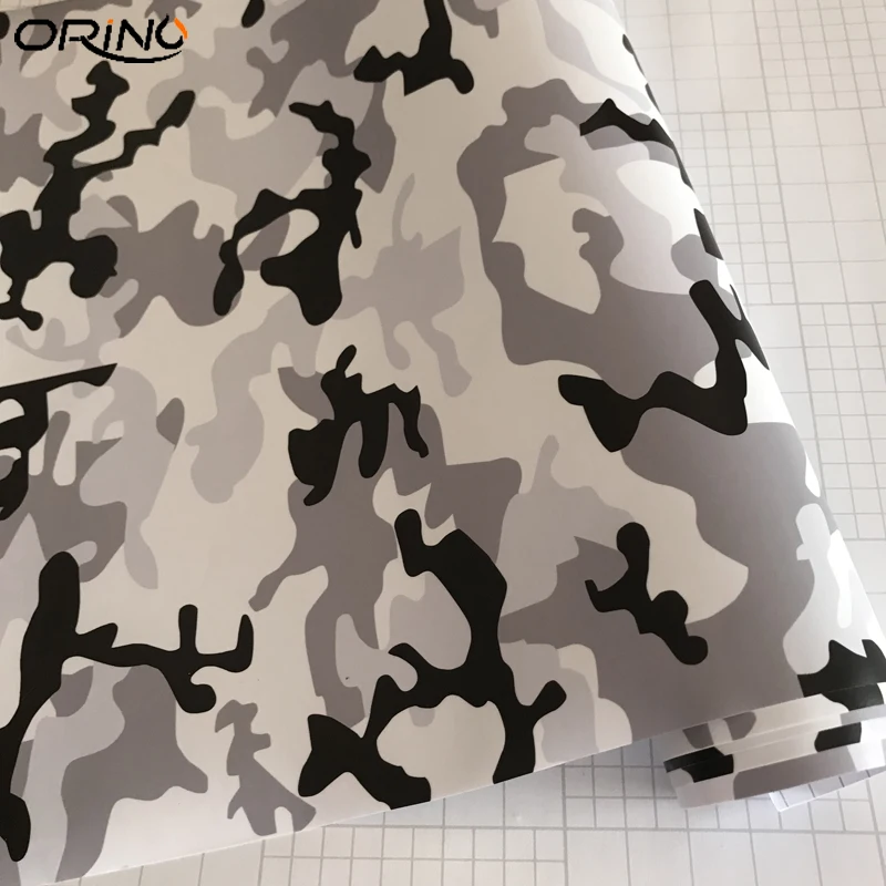 Black White Snow Camo Vinyl Film-5