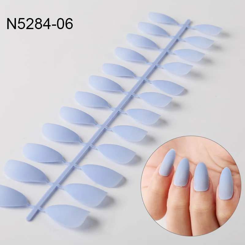 Матовые накладные ногти ROSALIND, остроконечные, острые, 24 шт., для наращивания ногтей, нужен гель-клей, чтобы надавить на ногти для дизайна ногтей