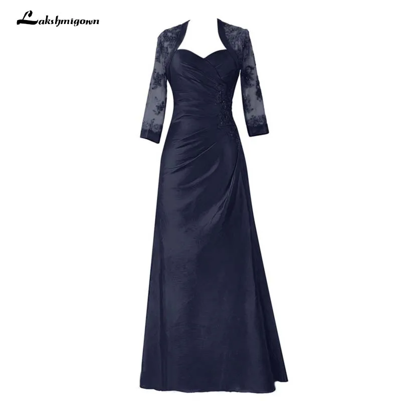 

Lakshmigown Dark Navy Mother Of The Bride Dress With Jacket 2019 Little Mermaid Evening Dress Formal Wedding Party Custom Made