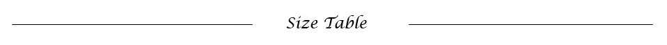 size-table