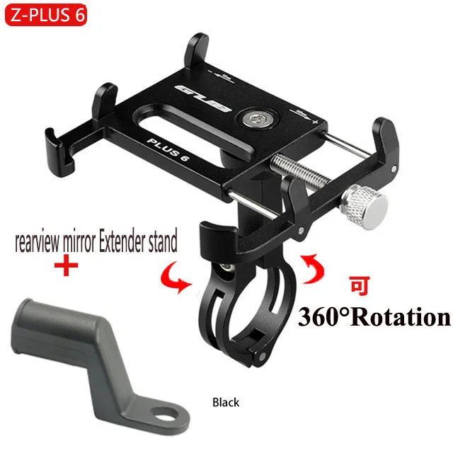 Алюминиевые держатели для мобильных телефонов для мотоцикла Honda, держатель для мобильного телефона для велосипеда, Черная пятница, gps держатель для телефона для велосипеда - Цвет: Z-PLUS 6-Black
