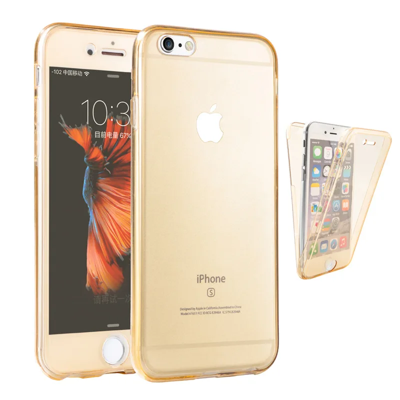 Goede Regenboog 360 Curve Full Body Soft Case Voor iphone 7 Plus 5 s 5 SE 6 6 s Plus 4 4 S Cover Silicone TPU Screen Protector Terug gevallen