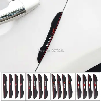 

4 x Newest 3D Car Door Protective Decal Creative Decorative Decal Sticker Car Door Rear Mirror Decal For Quattro ABT Wolf Mugen