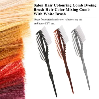 

Salon Hair Colouring Comb Dyeing Brush Hair Color Mixing Comb With White Brush Tint Dye Coloring Perm Barber Hairdressing Tool