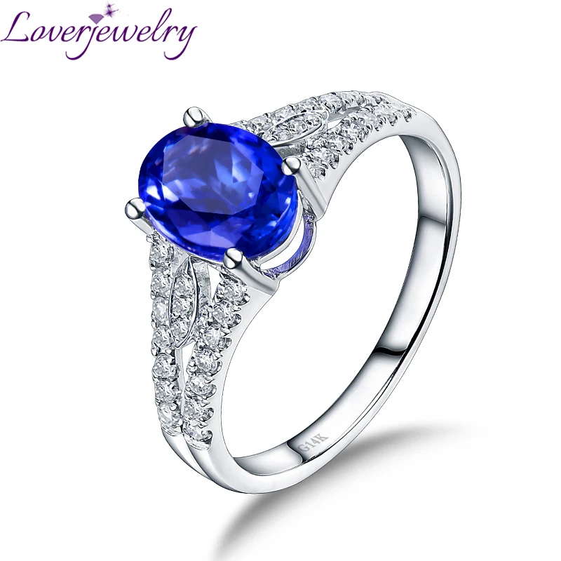 Natural Tanzanite Ring Real 14K White Gold For Charming Diamond Jewelry Christmas Present for Wife and Mom WU320A цена Natural Tanzanite Ring Real 14K White Gold For Charming Diamond Jewelry Christmas Present for Wife and Mom WU320A цены онлайн