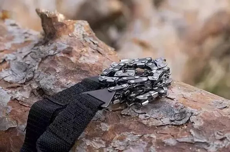 Ferramenta de Bolso ao ar Serra de Sobrevivência Lâmina de Serra de Corrente Equipamento de Sobrevivência Livre Selvagem Manganês Inoxidável Forte Dobrável Fio Aço 19 Esporte e Lazer